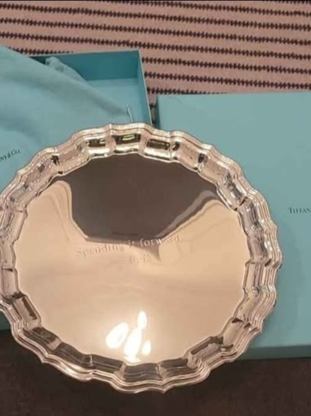 Tiffany & Co. Silver Scalloped Round Tray